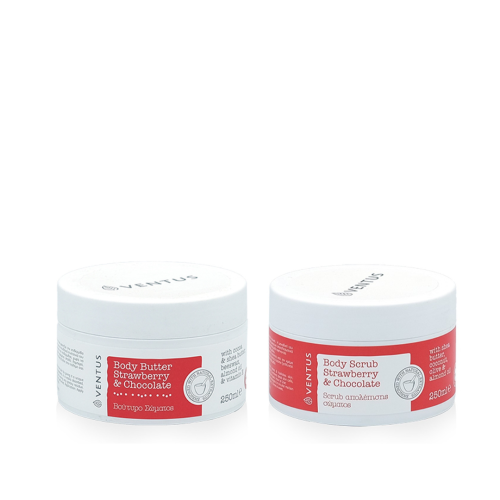 Body Butter & Scrub 250ml (1+1) Ventus Σοκολάτα Φράουλα