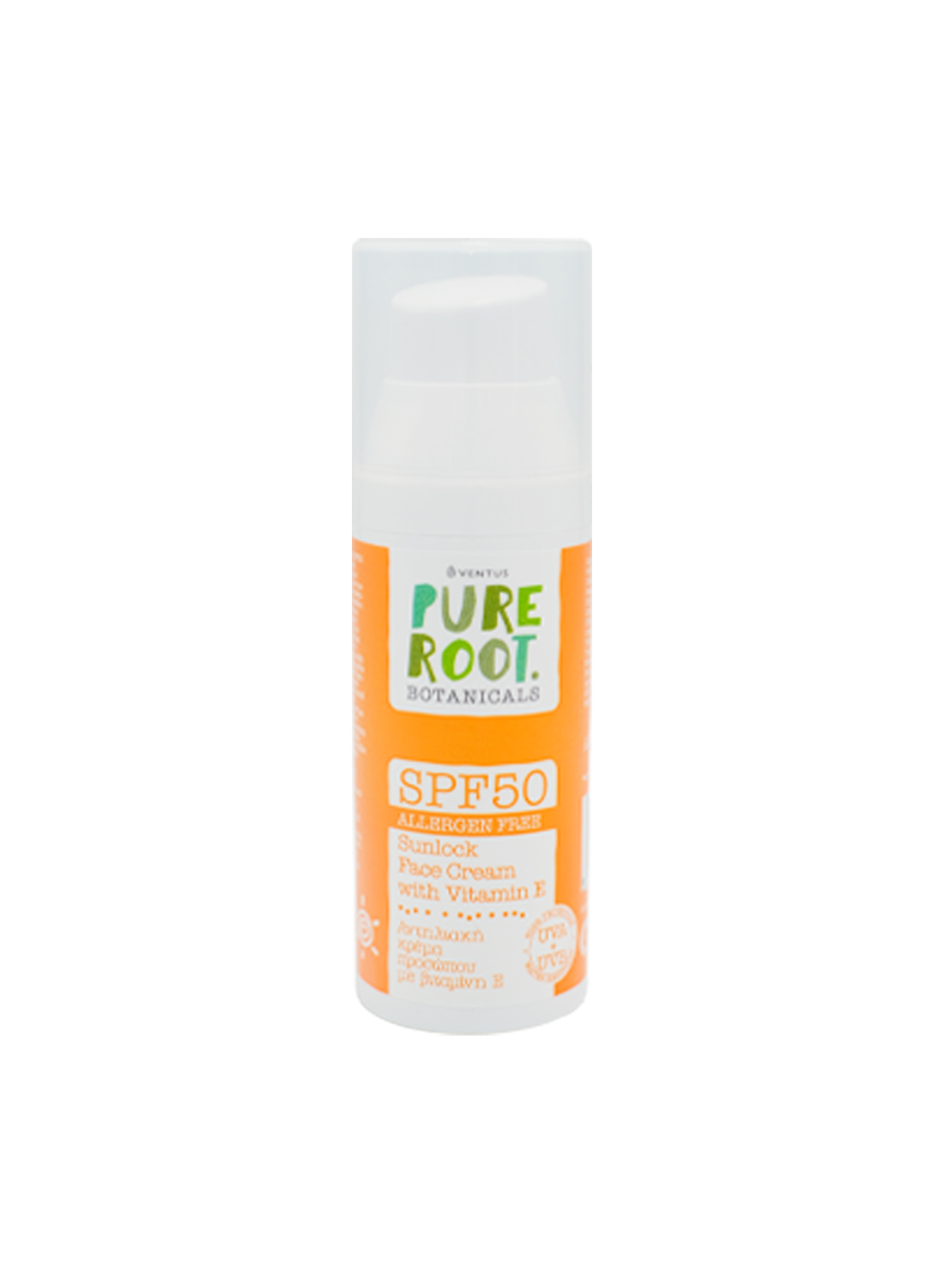 Αντηλιακή Κρέμα Προσώπου Ventus Pure Root SPF 50 50ml
